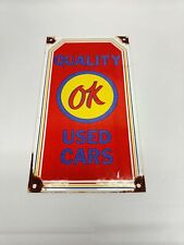 CHEVROLET OK USED CARS VINTAGE STYLE PORCELAIN SIGN picture