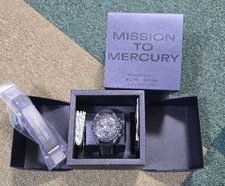 Swatch Mission To Mercury Quartz Watch Black Nylon Strap Unisex Near Mint picture