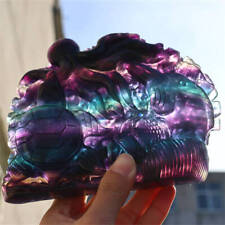 860g Natural Fluorite Ocean World Carving Crystal sea world Crystal Reiki + Stan picture