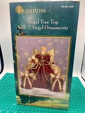 Angel Christmas Traditions Tree Topper With 2 Angel Ornaments Christmas Vintage picture