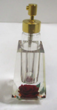 Vintage Bircraft Perfume Atomizer Huntington Indiana Clear Lucite Red Rose picture