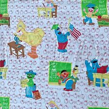Vintage 1970s Marlboro Sesame Street Twin Flat Fitted Sheet Set Muppets picture