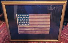 Antique 39 Star American Flag - Parade Flag  - In Glass Frame - Circa 1876-1889 picture