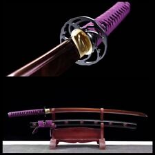 Hand Forged purple T1095 steel blade Japanese samurai sword full Tang Katana  picture
