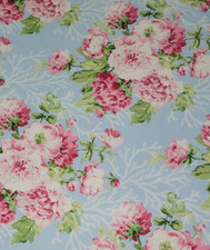 90s VTG RALPH LAUREN Garden Rambler Upholstery Fabric Cabbage Rose Cotton Twill  picture