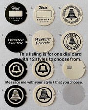 ONE Rotary Telephone Dial Card Insert - choose from 12 styles picture
