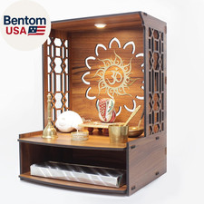 Mangal Beautiful Wooden Pooja Stand for Home Temple and Office Puja Mandir - Wal picture