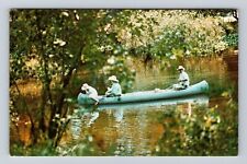 Arcadia FL-Florida, Canoe On Peace River, Antique, Vintage Souvenir Postcard picture
