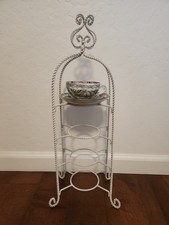 4 Tier Tea Cup And Saucer Holder Display Stand Rack - Twisted Metal  picture