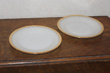 Vintage Anchor Hocking Fire King Milk Glass Swirl Salad Plates - Set of 2 picture