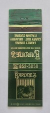 BARONE'S FAMILY DINING ITALIAN CUISINE, VINTAGE MATCHBOOK COVER picture