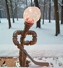 Handcrafted industrial pipe Hockey man desk lamp picture