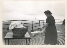 1946 Mrs Paul Dillon Ironing On Clingmans Peak Nc Photo 5X7 picture