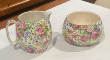 Chintz Sugar and Creamer - Grimwades Royal Winton England Summertime Exc Condit picture