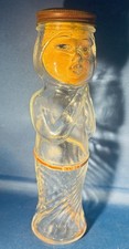 RARE 1932 Brandle & Smith Candy Jar Flapper Girl ✨w FACE & Belt✨ Brockway Glass picture