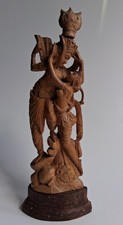 Vintage Radha & Krishna Sandalwood Statue picture