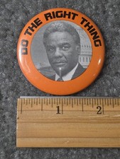VTG Harold Washington Do The Right Thing Pinback Button Chicago Mayor picture