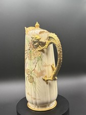 Antique Willets Belleek Chocolate Pot, Dragon Handle picture