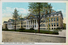 Vintage Postcard 1920 N. Chestnut Street School, Springfield, Massachusetts (MA) picture
