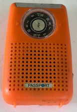 Vintage PASSPORT AM Transistor Radio, Orange, Parts Or Repair picture