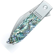 Finch Geneva Spur Framelock Abalone Folding Knife picture