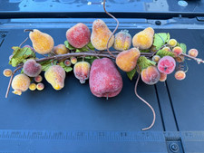 Vintage Decorative Sugared Artificial Fruit Fall Holiday Garland 18 Inch picture