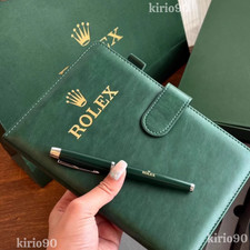 HOT ROLEX Green Gift Set Notebook Ballpoint Pen Folding Umbrella Luxury Gift Box picture