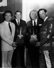 Country singers Marty Robbins Ray Price receive an award 1960 Nash- Old Photo picture