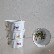 Vintage Ardalt Japan Strawberry Butterfly Ramekins Souffle Dishes Set of 4 6512 picture