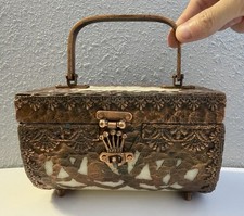 MCM Walborg Copper & Lucite Purse Copper Handle Clasp Vintage Handbag picture