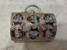 Vintage Judith Leiber for Neiman Marcus Teddy Bear Enamel Mini Purse Trinket Pil picture