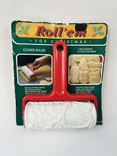 Vintage 1987 Hutzler Roll 'Em Christmas Holiday Cookie Roller 7 Designs New picture