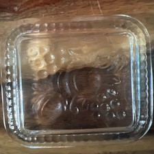 Vintage 1950s Federal Glass Refrigerator Dish LID ONLY Fruit Design ~ 5” x 4.5