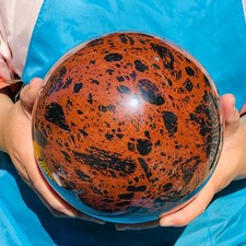 13.75LB Natural red obsidian sphere quartz crystal polished ball healing decor picture