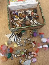 Vtg 100+ Lot Cracker Jack Prize Gumball Machine Toys Trinkets Charms Cigar Box picture