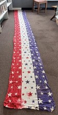 ANTIQUE AMERICAN STARS AND STRIPES BUNTING 1870 Large 14’ 9” picture