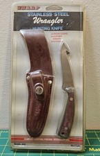 1993 SHARP Stainless Steel Wrangler Hunting Sheath Knife Gut Hook NOS,  (Y) picture