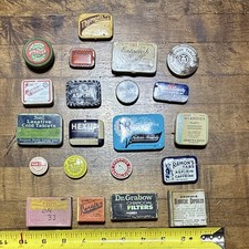 Lot of 21 Medicine Apothecary Advertising Tins /Salve Ointment Containers picture