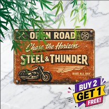 Two Wheels Move The Soul Four Wheels Move Body Biker Sign Plaque Metal Tin Sign picture