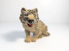 Vintage Spotted Flocked Leopard Animal Figurine Taxidermy Toy 1950-1960s picture