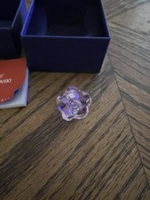 Swarovski Crystal Flower Ornament Figurine Purple & Clear Boxed w/ Certificate picture