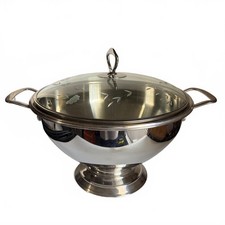 Princess House Stainless Steel Covered Tureen 7 Qt Server Soup Tureen 6573 picture