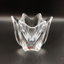 Vintage Orrefors Belle Tulip Bowl Vase Clear Crystal Scandinavian Art Glass picture