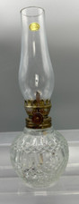 Vintage Miniature Clear Glass Hurricane Oil Lamp Lantern Made in Hong Kong picture
