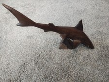Vintage 1997 Hand Carved Wooden Shark 13.5 