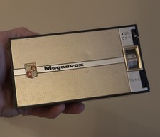 Vintage Magnavox AM-84 Portable AM Transistor Radio with leather case picture