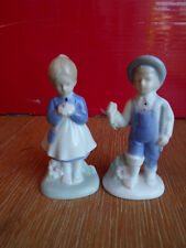 Vintage Pair Boy and Girl Porcelain Figurines picture