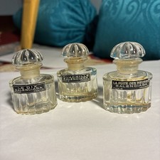 Vintage Le Dix Balenciaga 1/4 Fl Oz Empty Perfume Bottle With Stopper Set of 3 picture