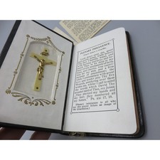 Antique My Communion Prayer Book Wm Aleiter Co Indianapolis Crucifix Boxed 1921 picture