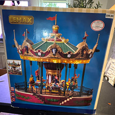 Lemax Sights and Sounds Jungle Carousel Musical Illuminated Resin 2017 Boxed picture